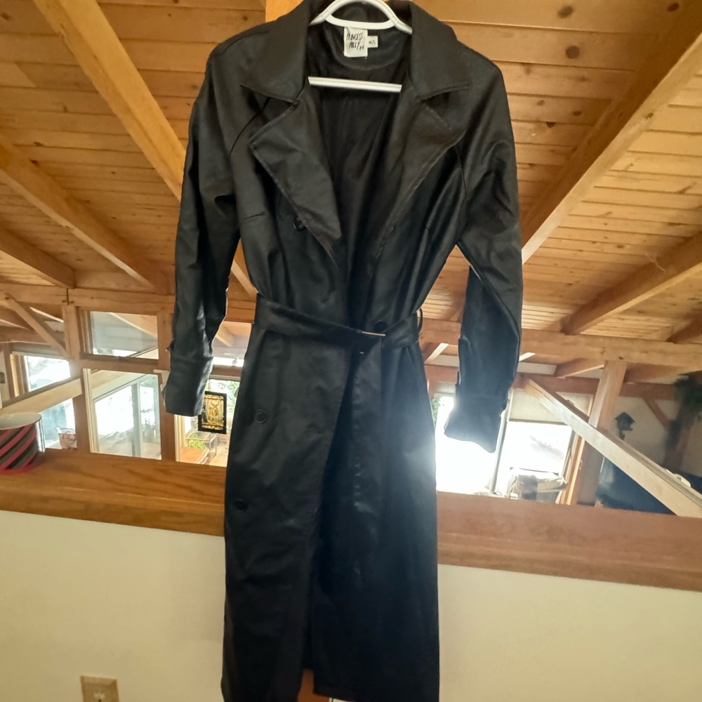 Princess Polly Sleek Black Trench Coat